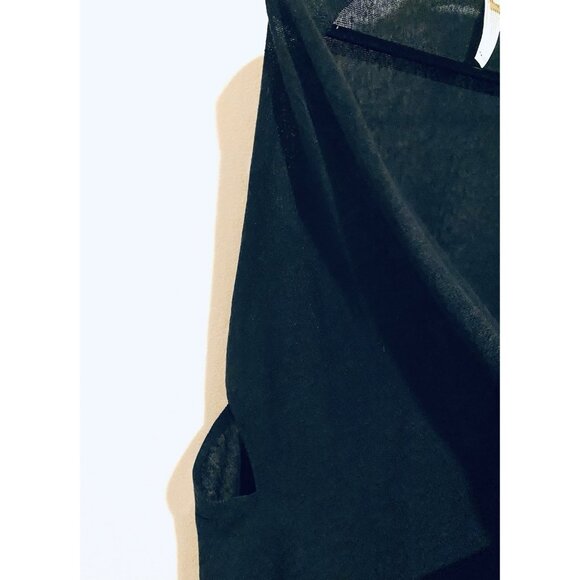 Eileen FIsher Wrap Womens One Size Black Organic Linen Lagenlook Minimalist - Picture 2 of 5